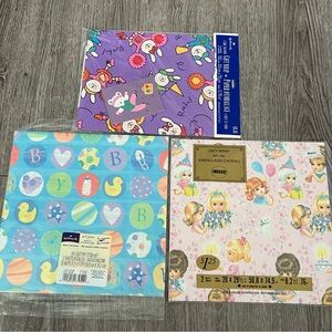 Vintage kids baby  Gift Wrap lot